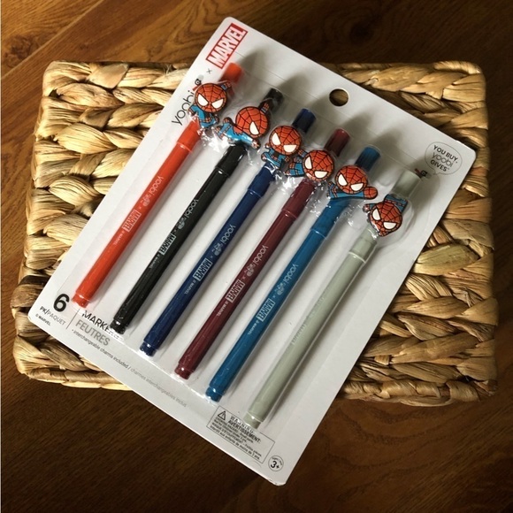 Yoobi x Marvel: Spider-man felt markers with figures 6ct - Picture 1 of 4